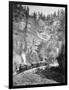 Train Passes through Elk Canyon near "Giant Bluff" Photograph - Black Hills, SD-Lantern Press-Framed Art Print