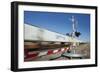 Train Passing Level Crossing Motion Blur-Nosnibor137-Framed Photographic Print