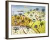 Train Passing over Farmland-David Sheskin-Framed Giclee Print