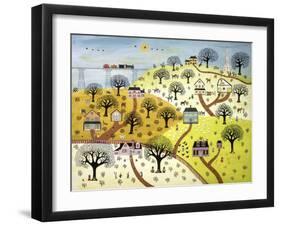 Train Passing over Farmland-David Sheskin-Framed Giclee Print