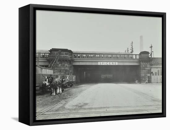 Train Passing over the Chelsea Road, London, 1936-null-Framed Stretched Canvas