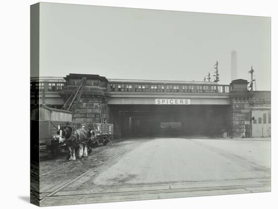 Train Passing over the Chelsea Road, London, 1936-null-Stretched Canvas