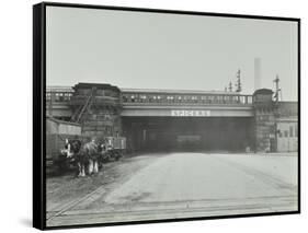 Train Passing over the Chelsea Road, London, 1936-null-Framed Stretched Canvas