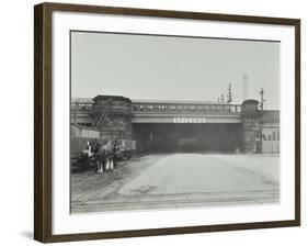 Train Passing over the Chelsea Road, London, 1936-null-Framed Photographic Print