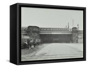 Train Passing over the Chelsea Road, London, 1936-null-Framed Stretched Canvas