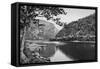 Train Passing the Delaware Water Gap Photograph - Delaware-Lantern Press-Framed Stretched Canvas