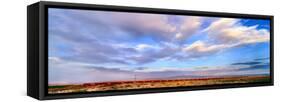 Train passing through a desert, New Mexico, USA-null-Framed Stretched Canvas