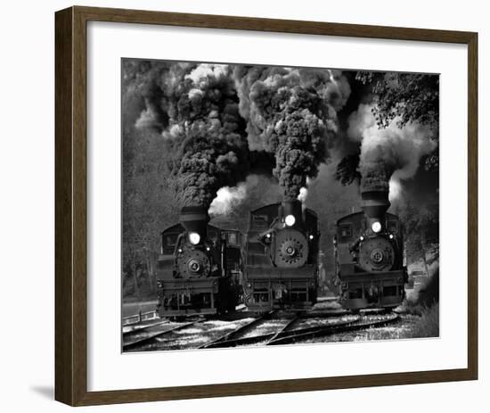 Train Race In Bw-Chuck Gordon-Framed Giclee Print