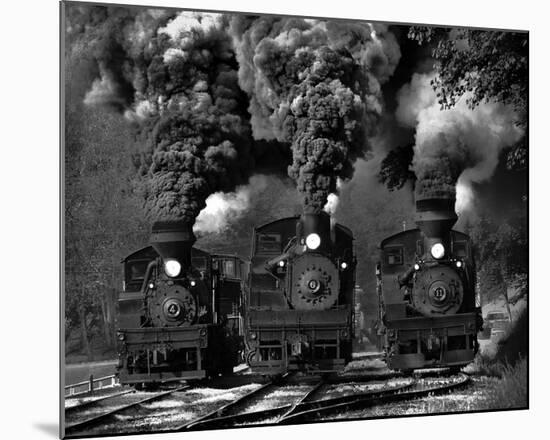 Train Race In Bw-Chuck Gordon-Mounted Giclee Print