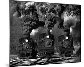 Train Race In Bw-Chuck Gordon-Mounted Giclee Print