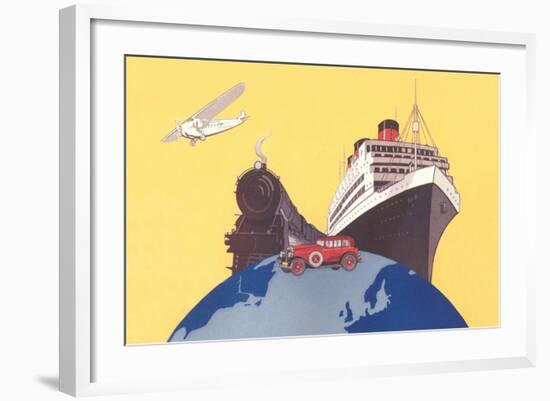 Train, Ship, Airplane, Car-null-Framed Art Print