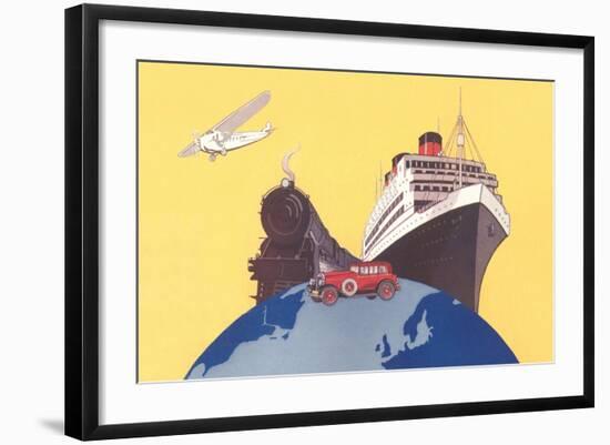 Train, Ship, Airplane, Car-null-Framed Art Print