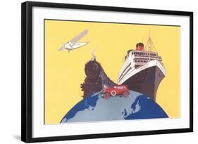 Train, Ship, Airplane, Car-null-Framed Art Print