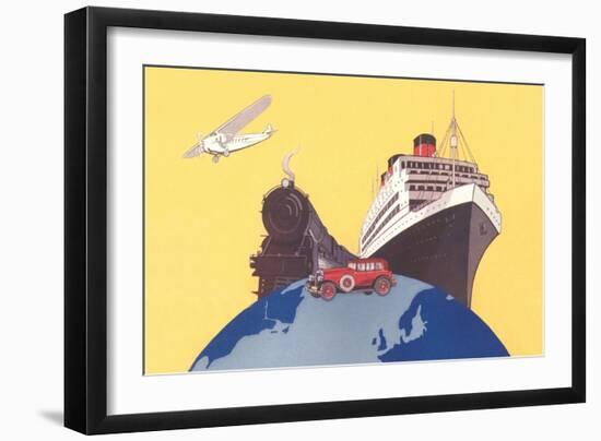 Train, Ship, Airplane, Car-null-Framed Art Print