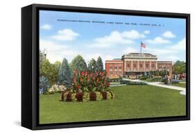 Train Station and Park, Atlantic City, New Jersey-null-Framed Stretched Canvas