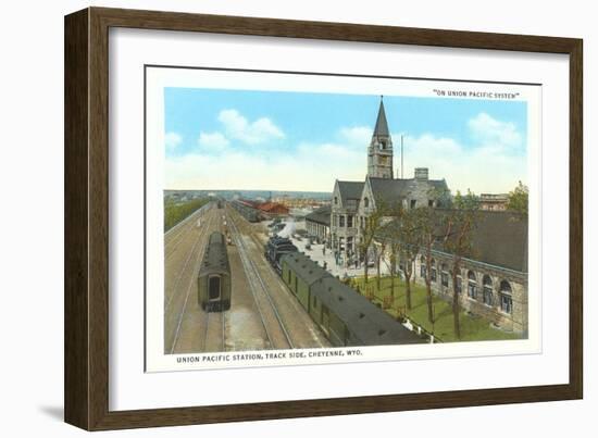 Train Station, Cheyenne, Wyoming-null-Framed Art Print