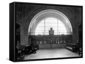 Train Station with Vaulted Archway, Circa 1911-Asahel Curtis-Framed Stretched Canvas