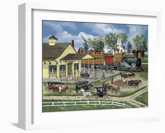 Train Station-Bob Fair-Framed Giclee Print