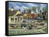 Train Station-Bob Fair-Framed Stretched Canvas