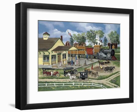 Train Station-Bob Fair-Framed Premium Giclee Print