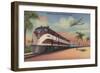 Train- Streamlining through Florida - Florida-Lantern Press-Framed Art Print