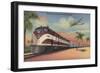 Train- Streamlining through Florida - Florida-Lantern Press-Framed Art Print