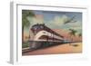 Train- Streamlining through Florida - Florida-Lantern Press-Framed Art Print