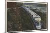 Train- Streamlining through Potomac Rv. Valley, WV - West Virginia-Lantern Press-Mounted Art Print