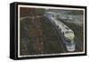 Train- Streamlining through Potomac Rv. Valley, WV - West Virginia-Lantern Press-Framed Stretched Canvas