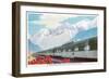 Train Through Montana Rockies-null-Framed Art Print