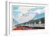 Train Through Montana Rockies-null-Framed Art Print