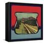 Train Through Orchard - Citrus Crate Label-Lantern Press-Framed Stretched Canvas