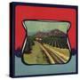 Train Through Orchard - Citrus Crate Label-Lantern Press-Stretched Canvas