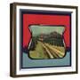 Train Through Orchard - Citrus Crate Label-Lantern Press-Framed Art Print