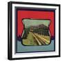 Train Through Orchard - Citrus Crate Label-Lantern Press-Framed Art Print