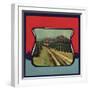 Train Through Orchard - Citrus Crate Label-Lantern Press-Framed Art Print