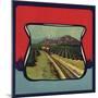 Train Through Orchard - Citrus Crate Label-Lantern Press-Mounted Art Print