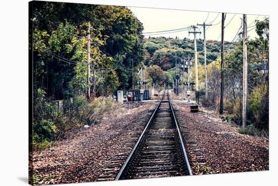 Train Tracks Oyster Bay New York-null-Stretched Canvas