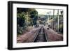 Train Tracks Oyster Bay New York-null-Framed Photo