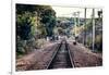 Train Tracks Oyster Bay New York-null-Framed Photo