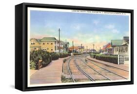 Train Tracks, Wrightsville Beach, North Carolina-null-Framed Stretched Canvas