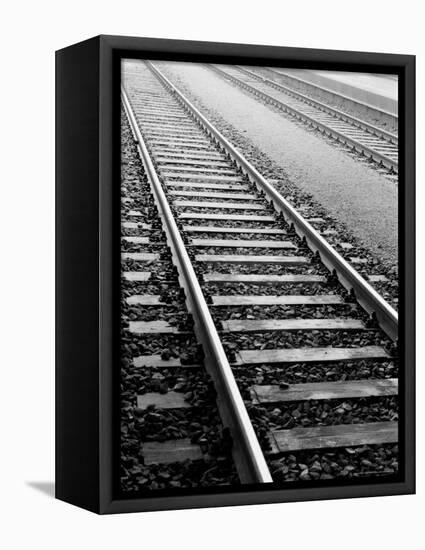 Train Tracks, Zurich, Switzerland-Walter Bibikow-Framed Stretched Canvas