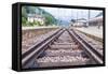 Train Tracks.-cubrick-Framed Stretched Canvas