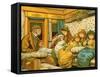 Train travel in 1880s from Paris to Calais by night-Thomas Crane-Framed Stretched Canvas