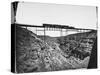 Train Traveling over Santa Fe Railroad Bridge, Which is Built over Canyon Diablo-null-Stretched Canvas