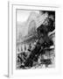 Train wreck at Montparnasse, Paris, 1895-null-Framed Giclee Print