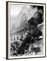 Train wreck at Montparnasse, Paris, 1895-null-Framed Giclee Print