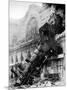 Train wreck at Montparnasse, Paris, 1895-null-Mounted Giclee Print