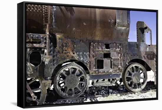 Train Wreck Old Rusty Locomotive Oxidated Iron Wagon-kikkerdirk-Framed Stretched Canvas