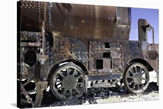 Train Wreck Old Rusty Locomotive Oxidated Iron Wagon-kikkerdirk-Stretched Canvas